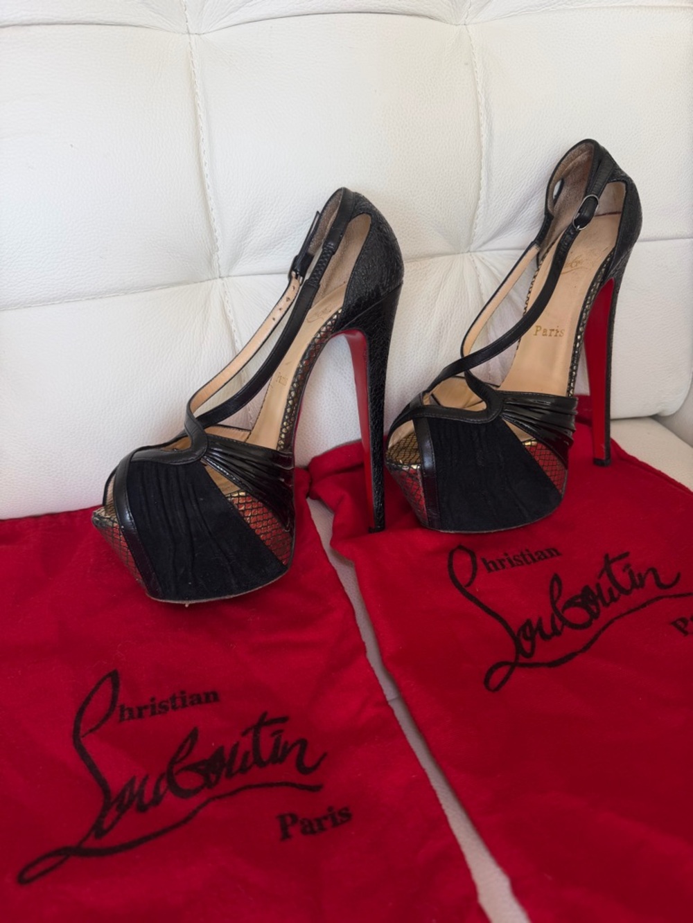 Authentic Christian Louboutin divinoche 160 platform D'orsay - Picture 4 of 9